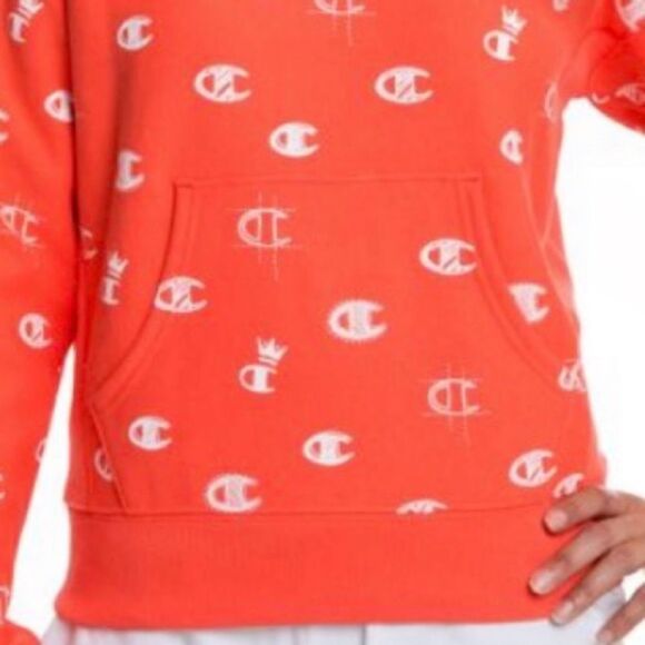 NWOT CHAMPION ALL-OVER LOGO HOODIE
sweater Orange/Papaya color Size Medium - Picture 6 of 8
